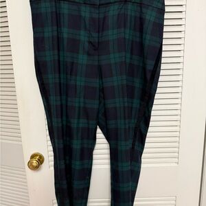 Talbots Plaid Ankle Pants in Green and Navy